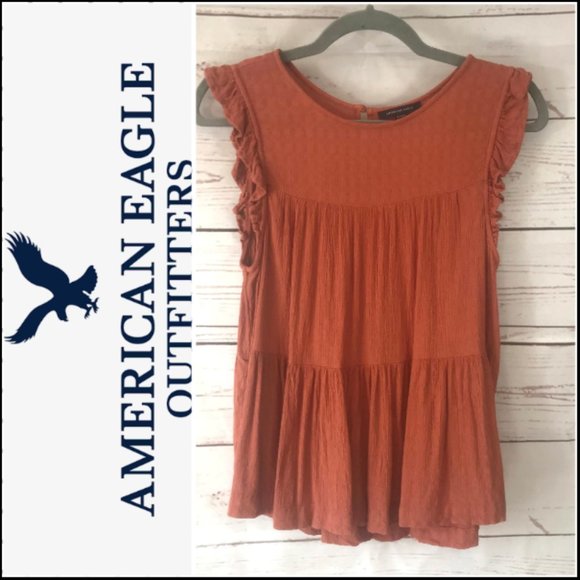 American Eagle Outfitters Tops - *3/$18*AEO Ruffle Short Sleeve Blouse